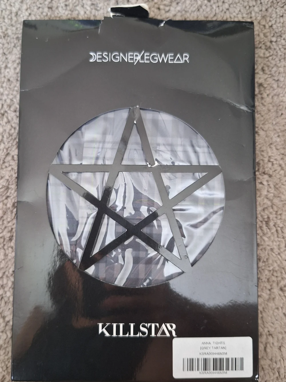 Killstar Grey Tartan Anna Tights NEW XS-M